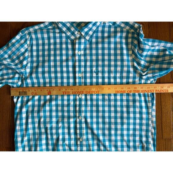 American Eagle Everyday Plaid Button Up Shirt Long Sleeve, Blue/White size Large - Picture 8 of 16